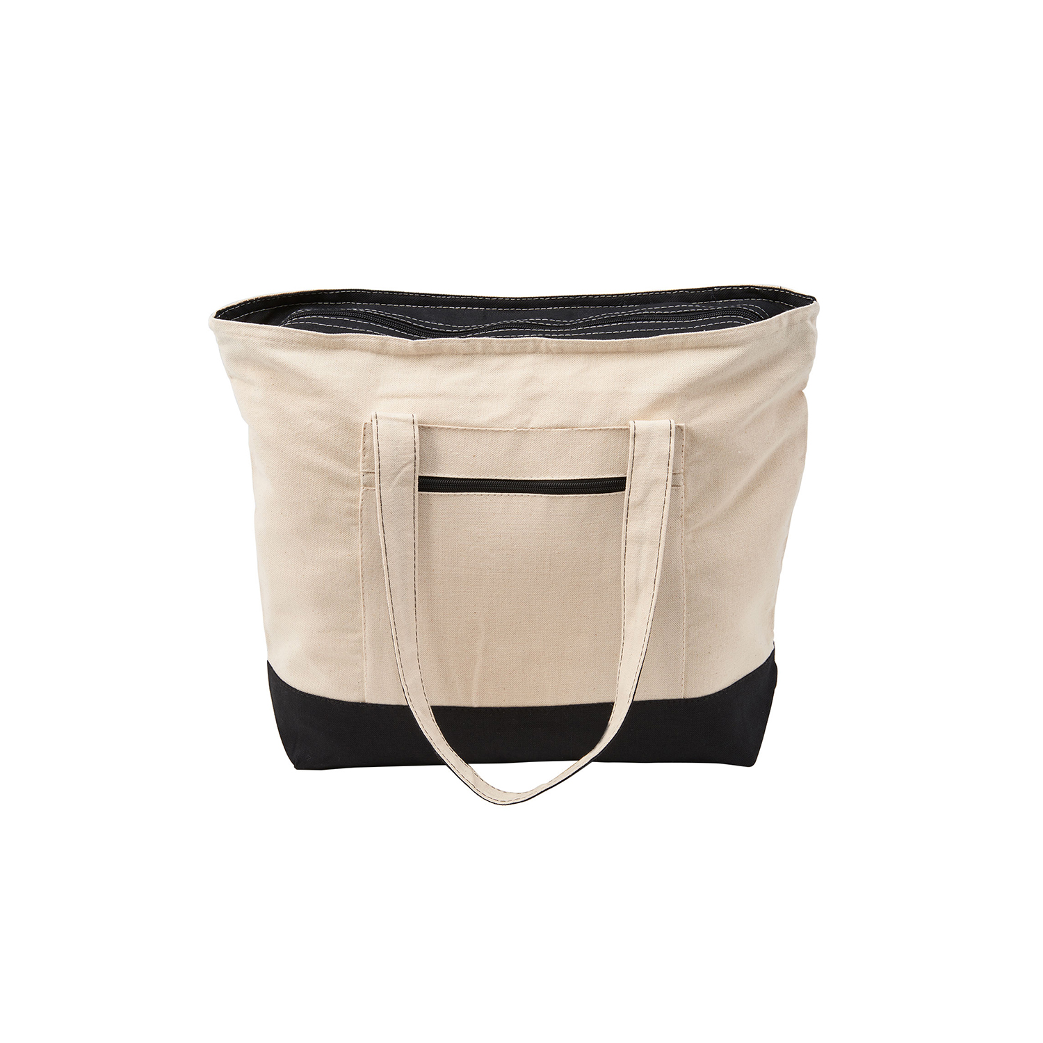 Zippered Cotton Canvas Tote Bag